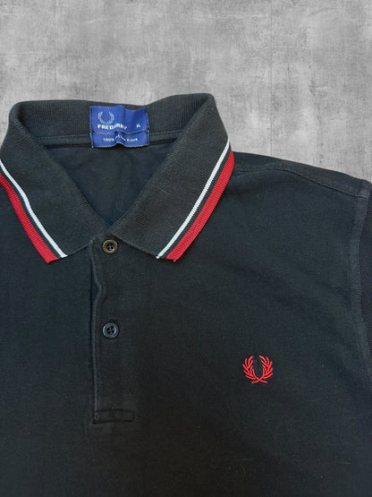 Fred Perry Polo Shirt Schwarz Rot XL
