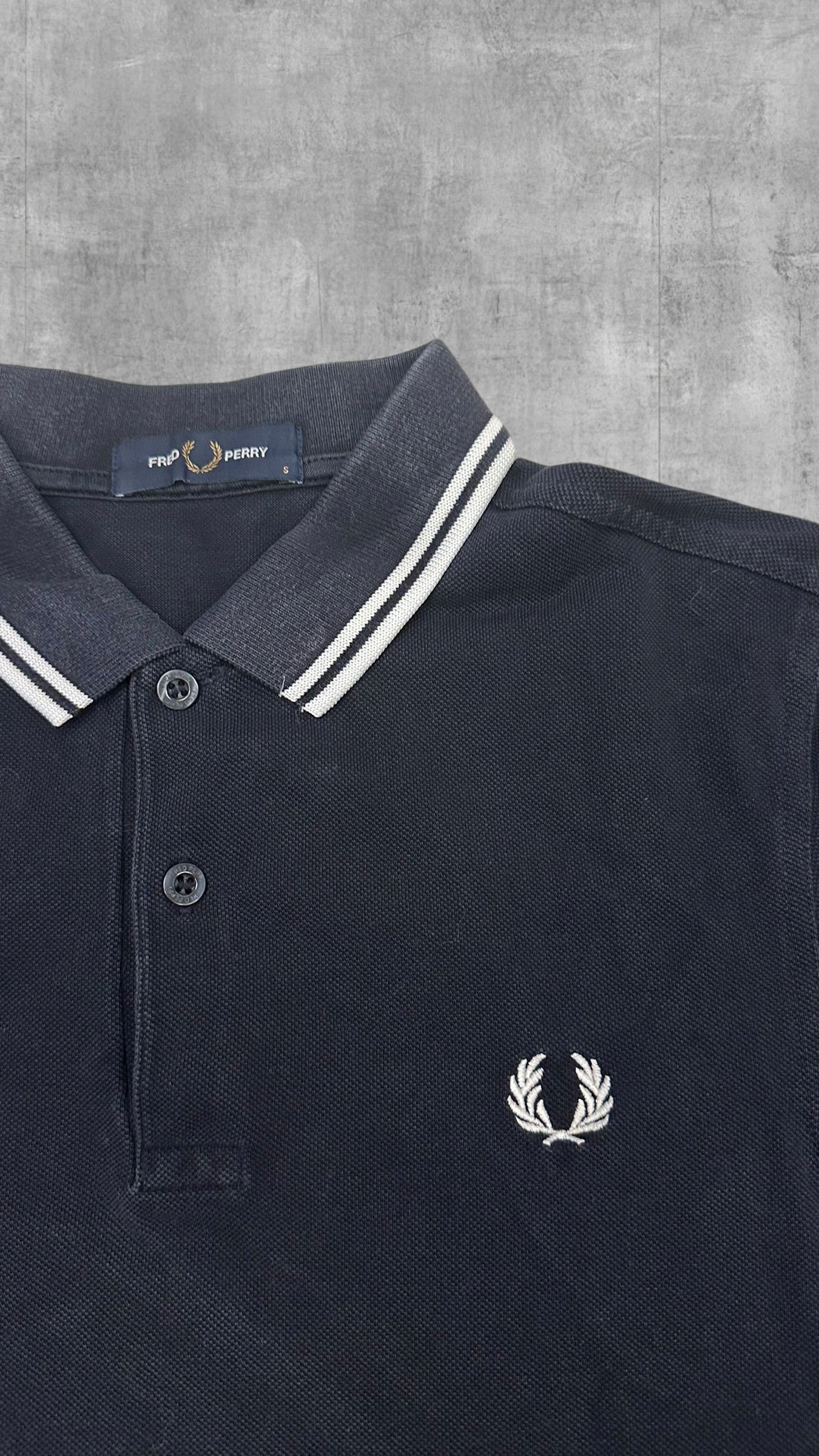 Fred Perry Polo Shirt Schwarz Weiß S