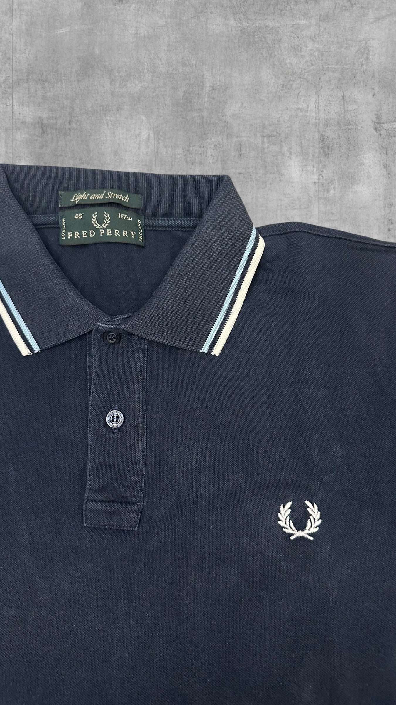 Fred Perry Polo Shirt Schwarzblau Weiß L