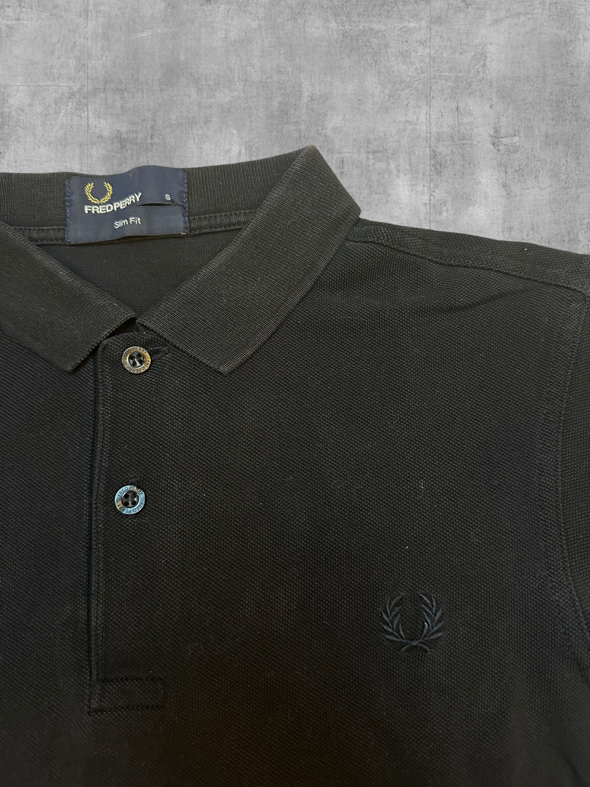 Fred Perry Polo Shirt Black S Slim Fit