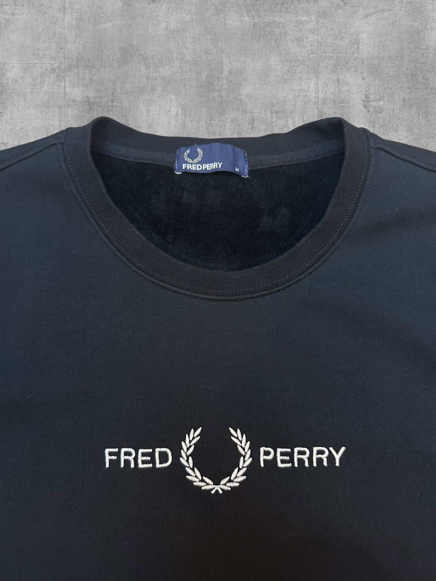 Fred Perry Sweatshirt Schwarz Weiß M