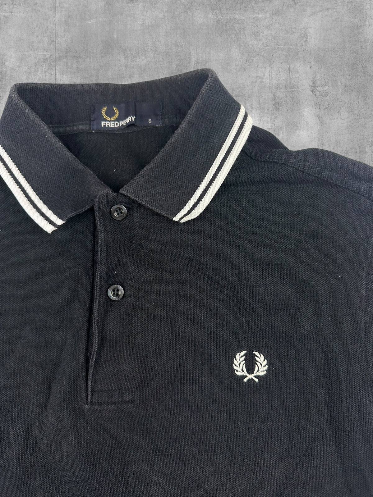 Fred Perry Polo Shirt Schwarz Weiß S