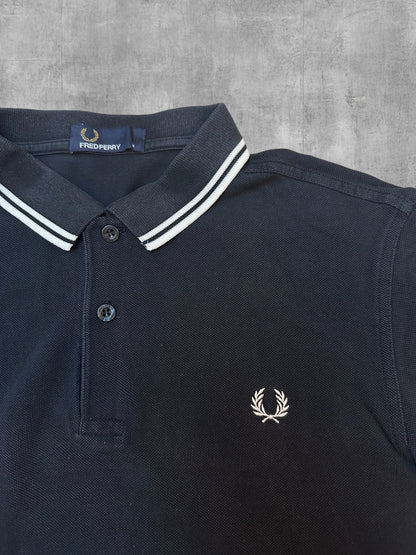 Fred Perry Polo Shirt Schwarz Weiß M