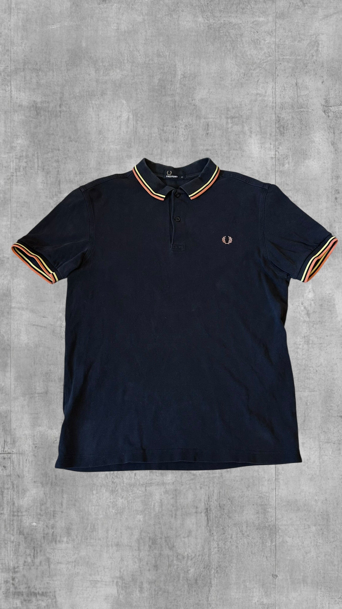 Fred Perry Polo Shirt Schwarz Orange M