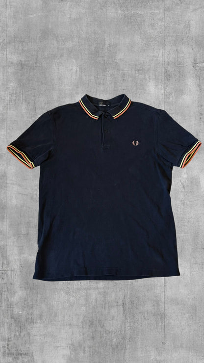 Fred Perry Polo Shirt Schwarz Orange M