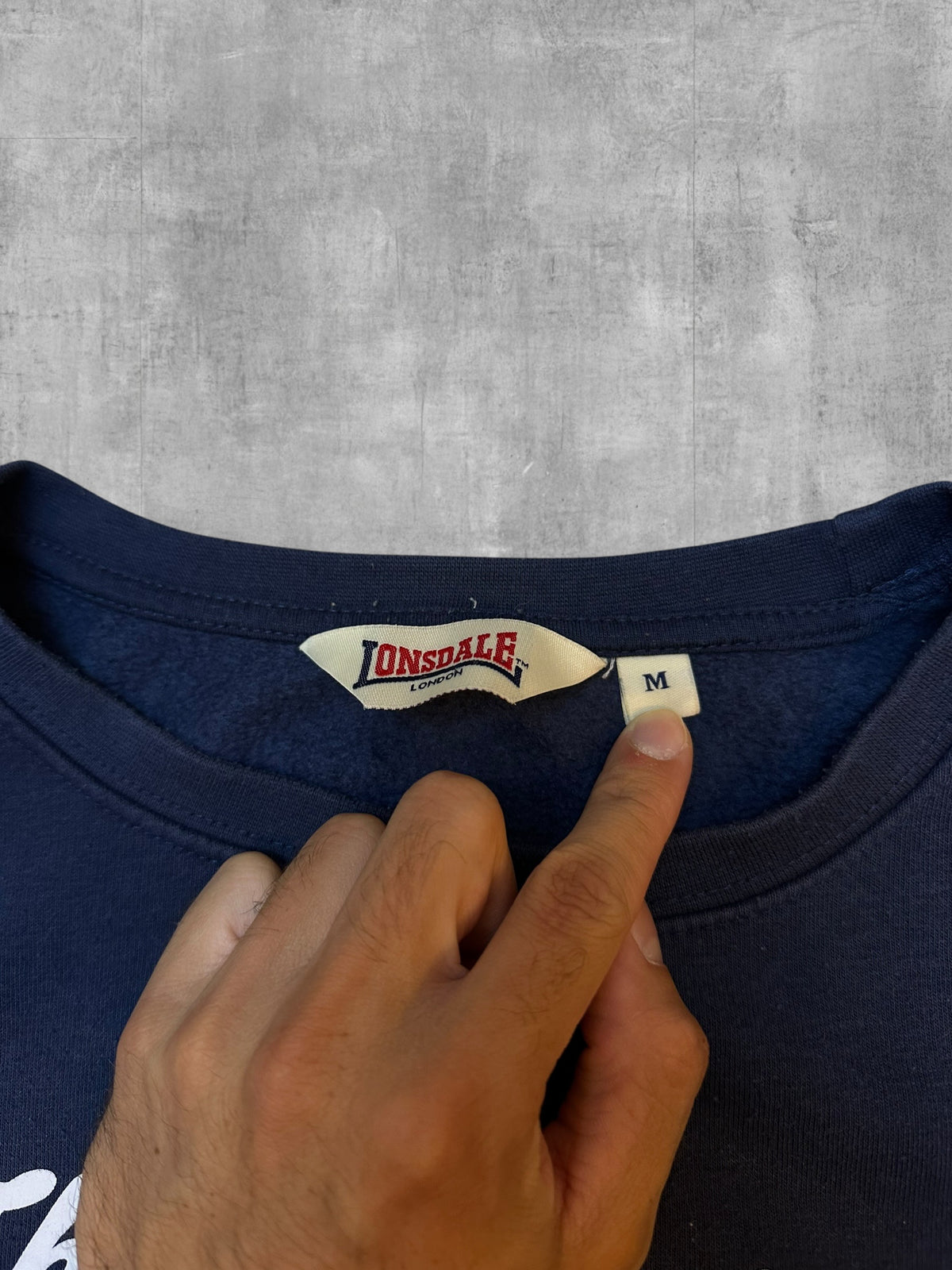 Lonsdale London Sweatshirt Navy Blau Weiß M