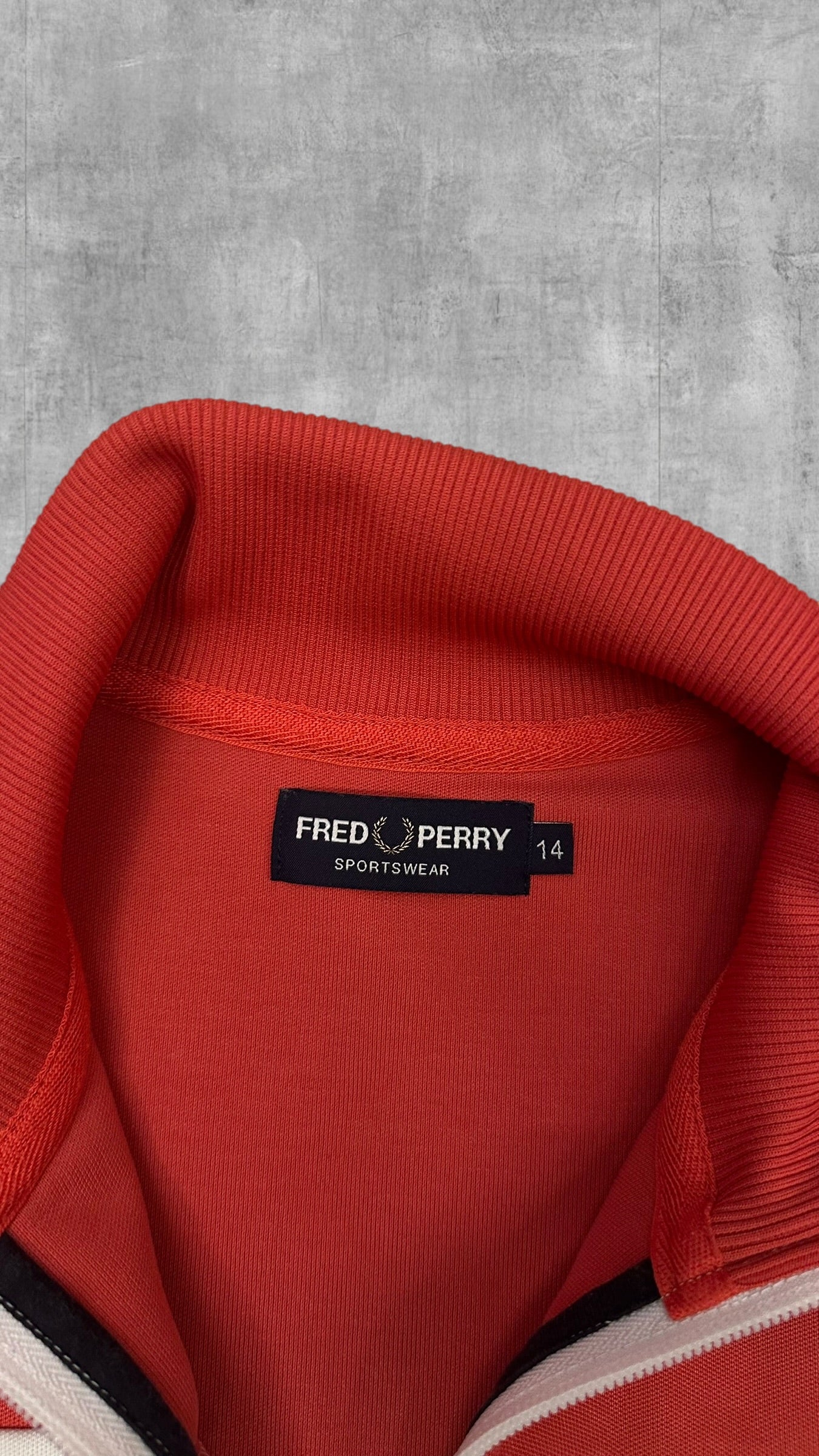 Fred Perry Trainingsjacke Rot Weiß Schwarzblau Damengröße L Herren S-M