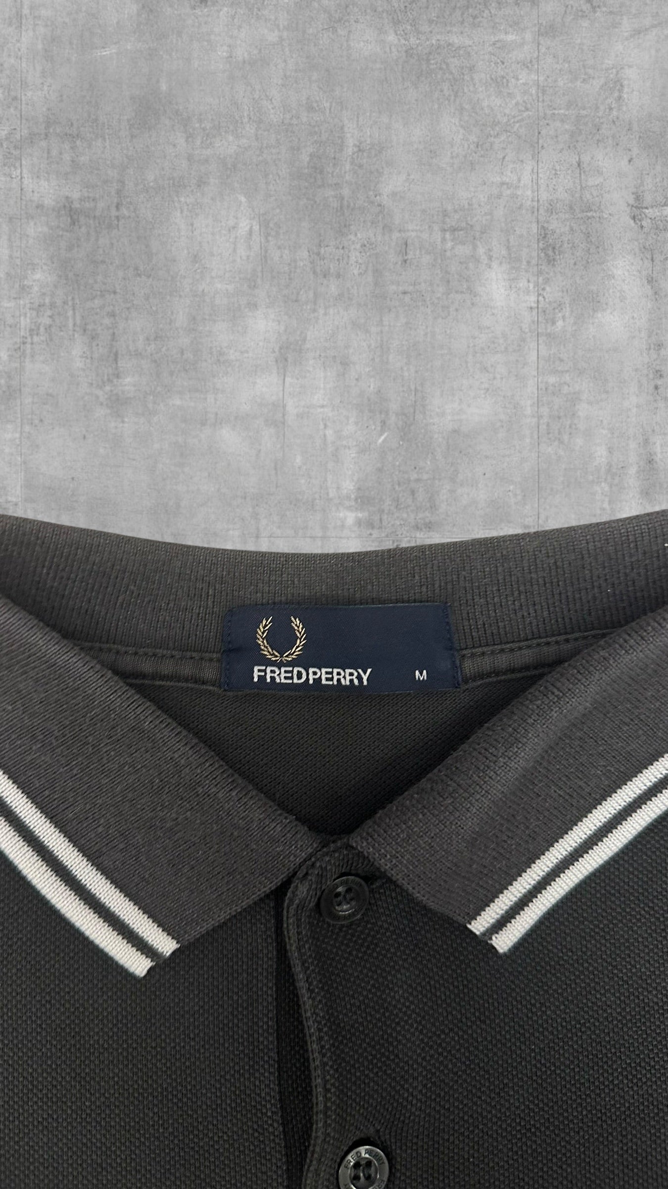 Fred Perry Polo Shirt Schwarz/Grau M