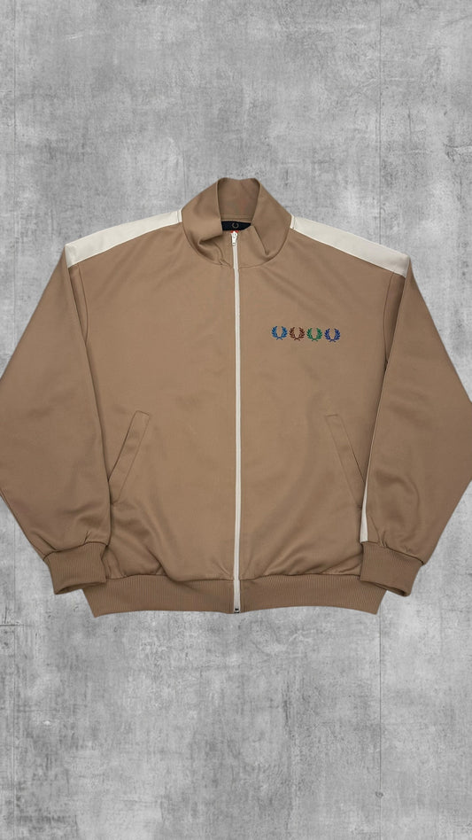 Fred Perry x BEAMS taped Trainingsjacke Backprint Hellbraun L