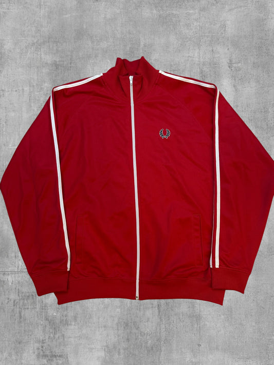 Fred Perry Vintage Trainingsjacke Taped Rot Weiß XL
