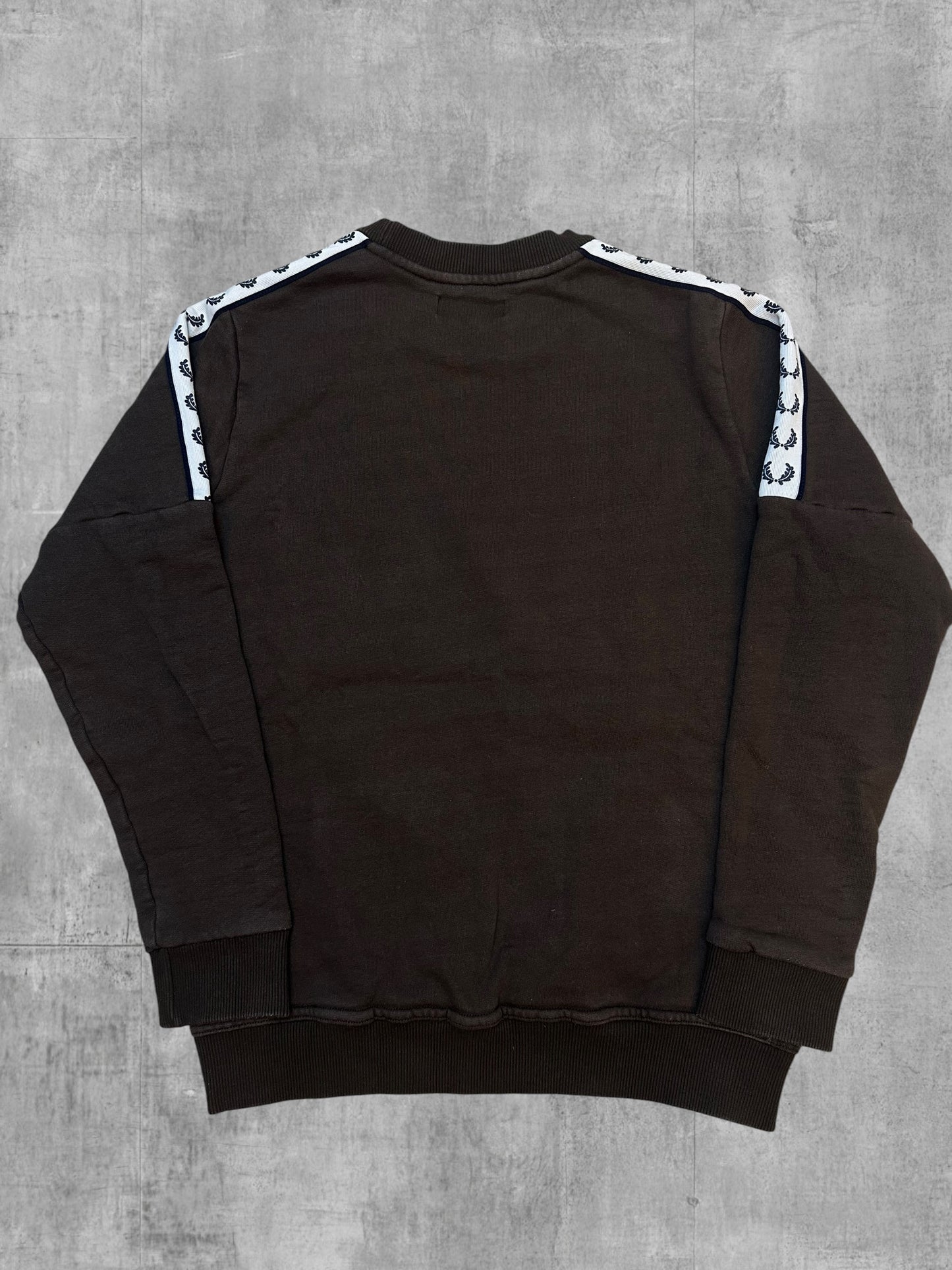 Fred Perry Sweatshirt Taped Braun Weiß S