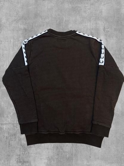 Fred Perry Sweatshirt Taped Braun Weiß S