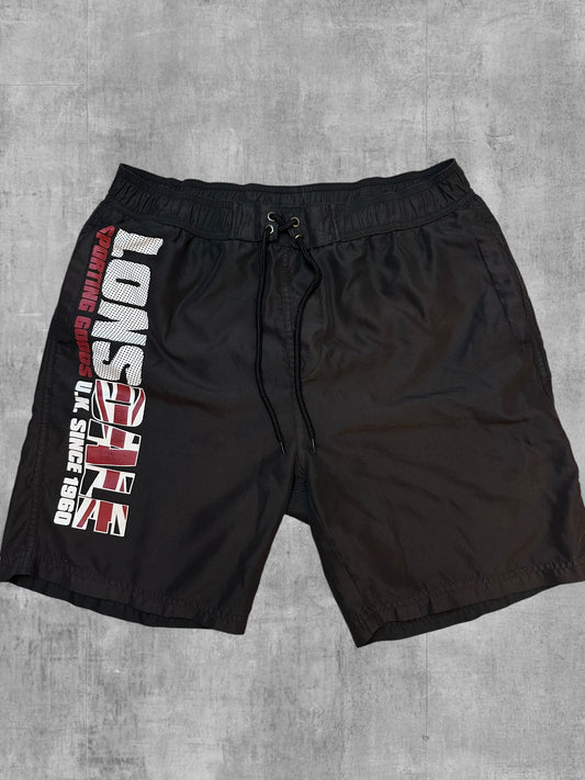 Lonsdale London Shorts Kurze Badehose Schwarz Weiß Rot L