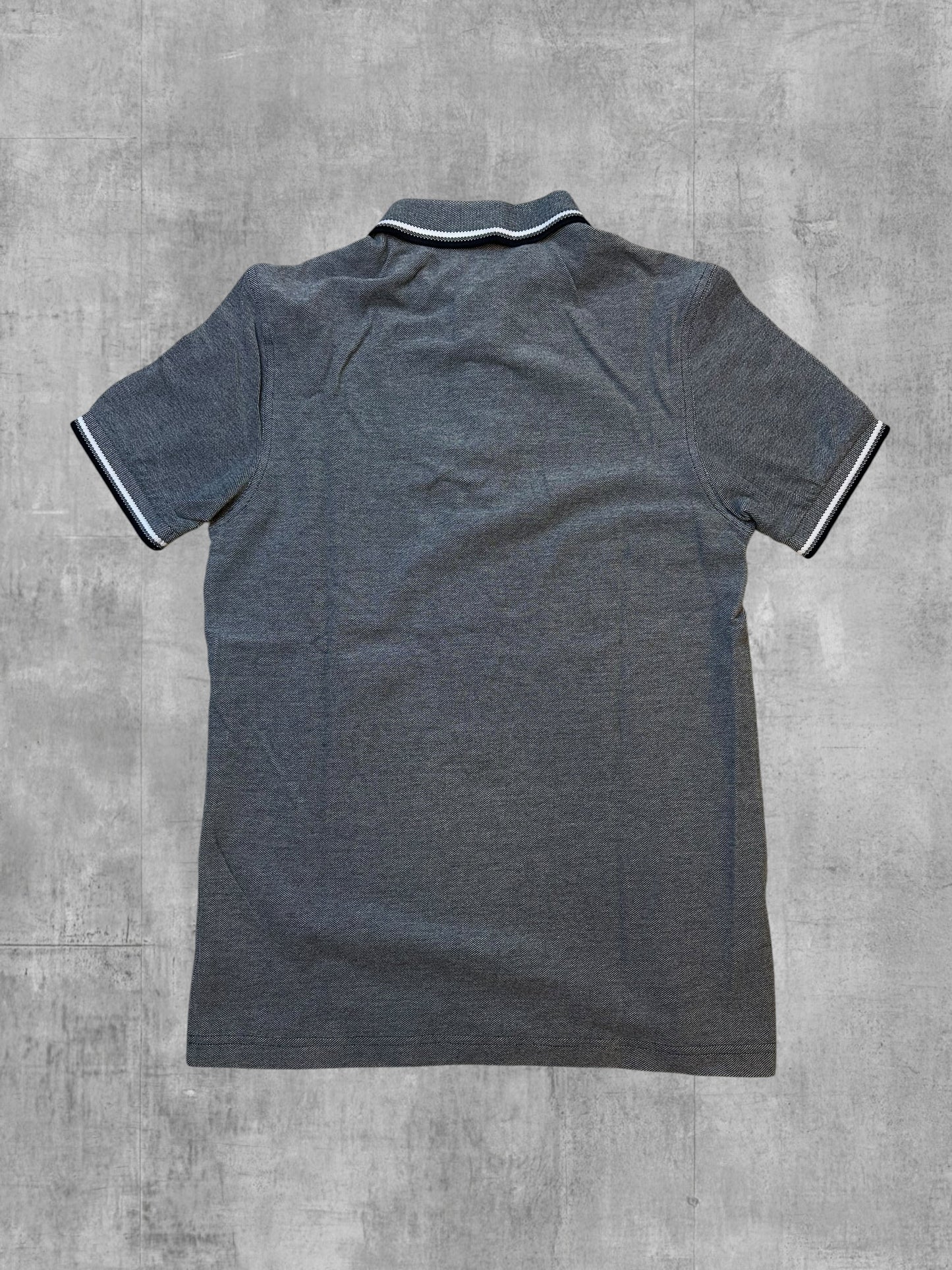 Fred Perry Polo Shirt Grau Weiß Schwarz S