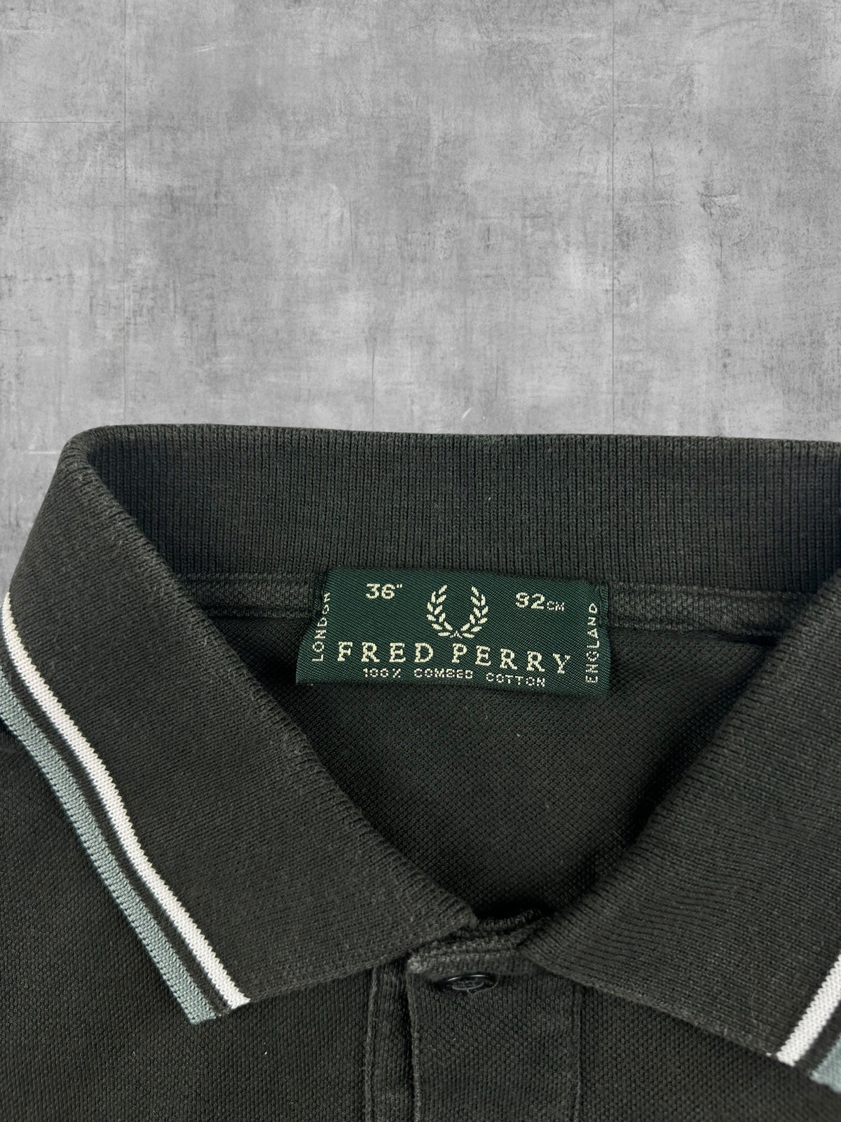 Fred Perry Polo Shirt Khaki Weiß XS - S