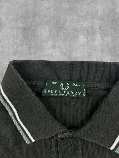 Fred Perry Polo Shirt Khaki Weiß XS - S