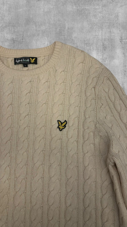 Lyle & Scott Knit Sweater Sweatshirt Beige Creme Weiß L