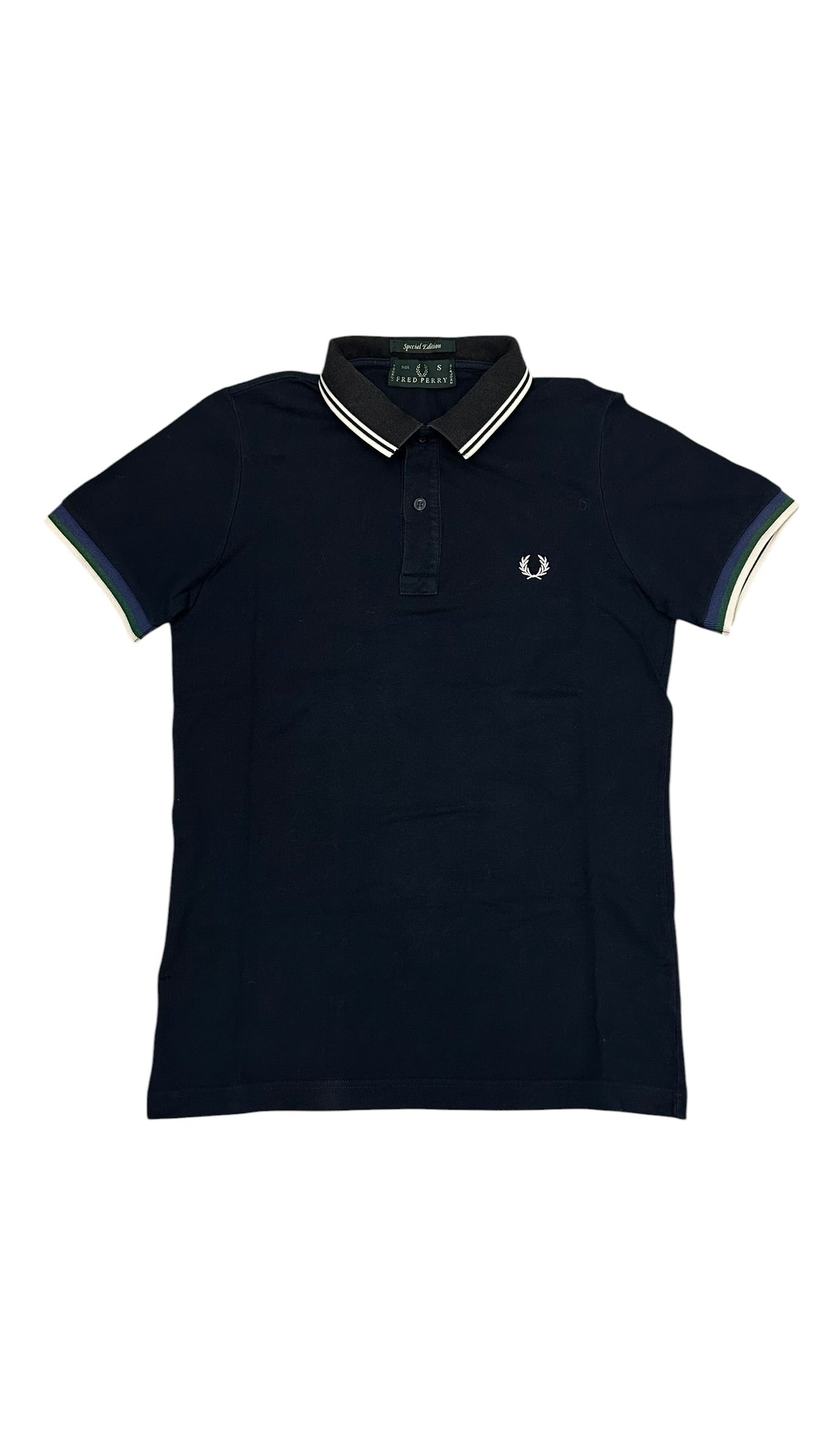 Fred Perry Polo Shirt Schwarzblau Weiß S