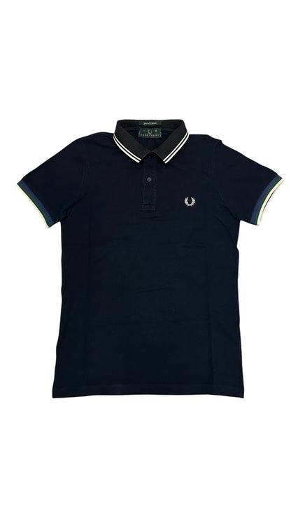 Fred Perry Polo Shirt Schwarzblau Weiß S