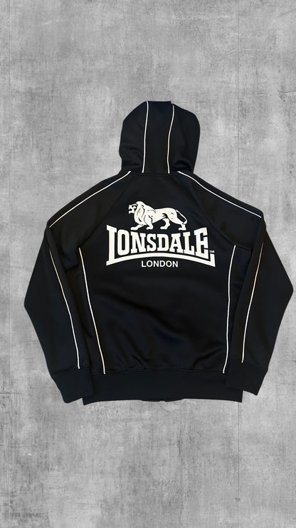 Lonsdale London Trainingsjacke Hoodie Schwarz Weiß S