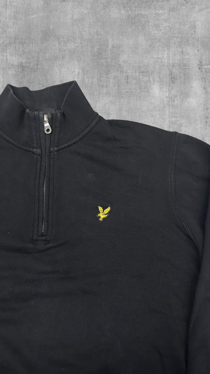 Lyle & Scott Half Zip Rollkragenpullover Schwarz S