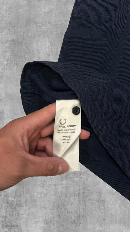 Fred Perry Polo Shirt Navy Blau Hellblau S Slim Fit