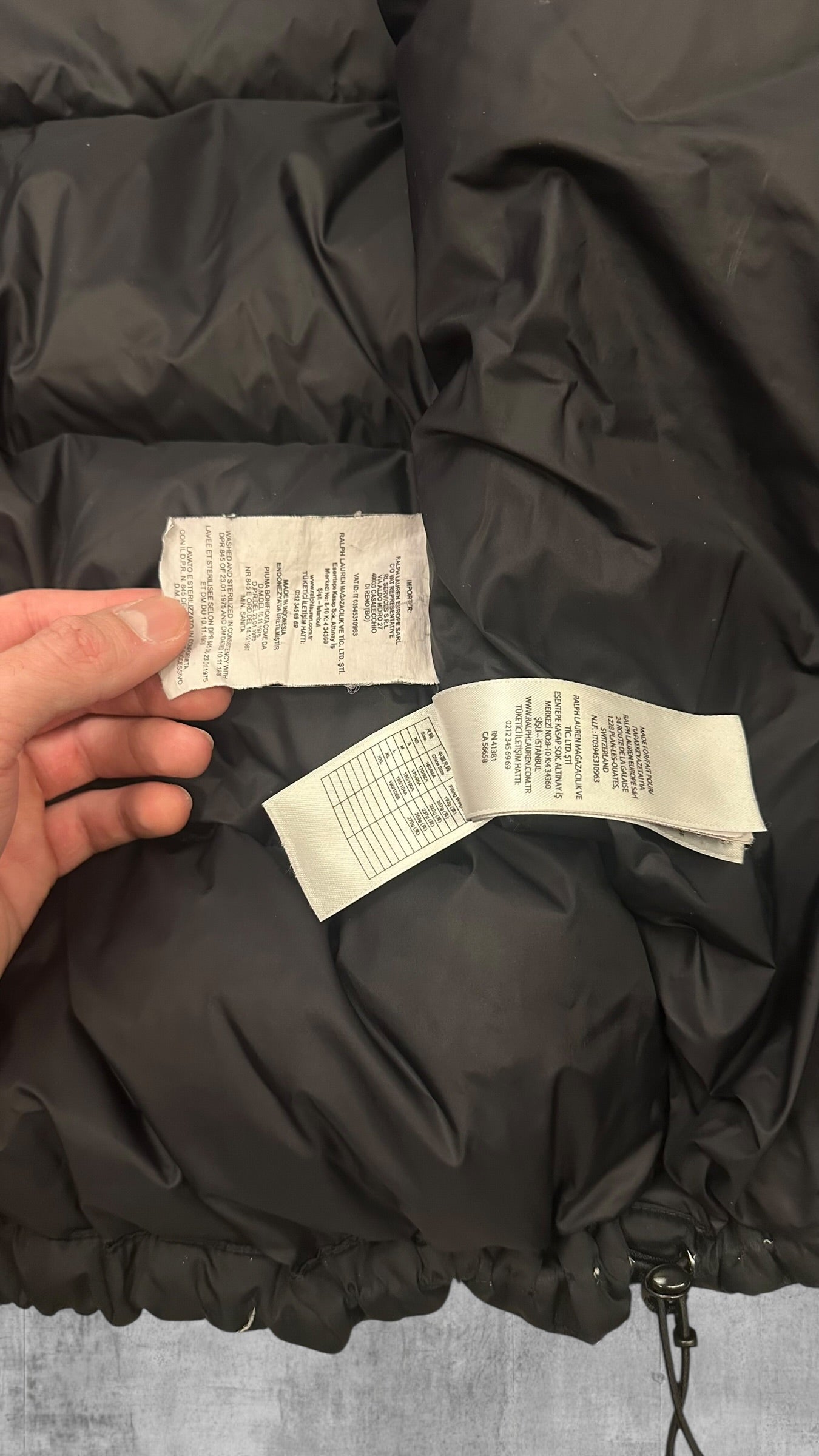 Polo Ralph Lauren Pufferjacke Winterjacke Daunenjacke Schwarz L