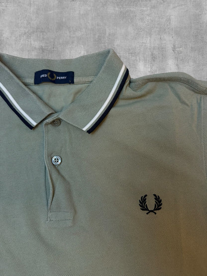 Fred Perry Polo Shirt Graugrün Schwarz L