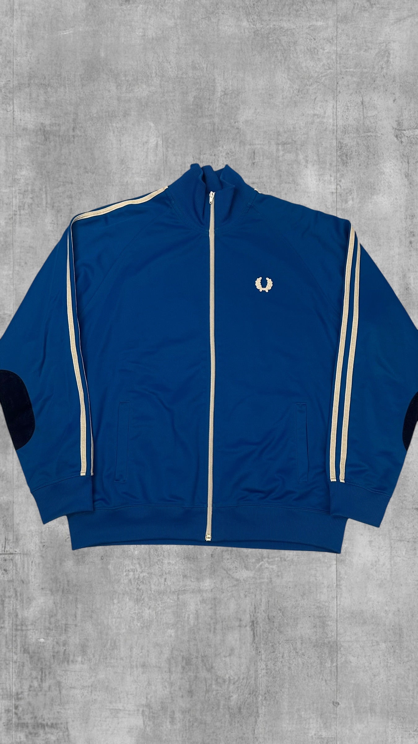 Fred Perry Vintage Trainingsjacke Taped Blau Weiß L