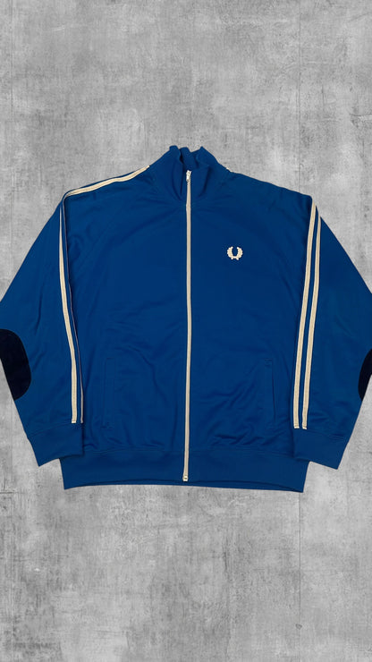 Fred Perry Vintage Trainingsjacke Taped Blau Weiß L