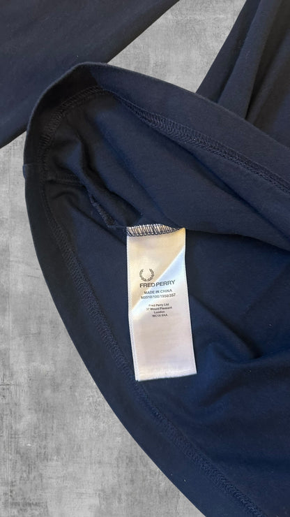 Fred Perry Longsleeve T-shirt Sweatshirt Navy Blau Weiß M