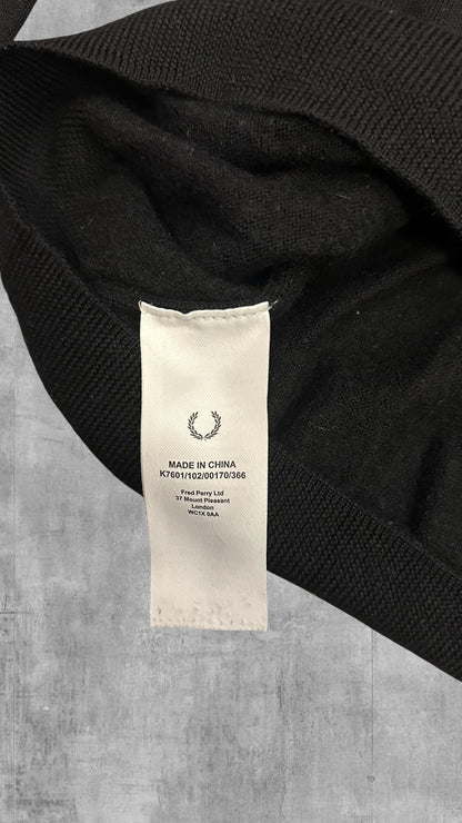 Fred Perry Sweatshirt Schwarz Marino Wolle XL