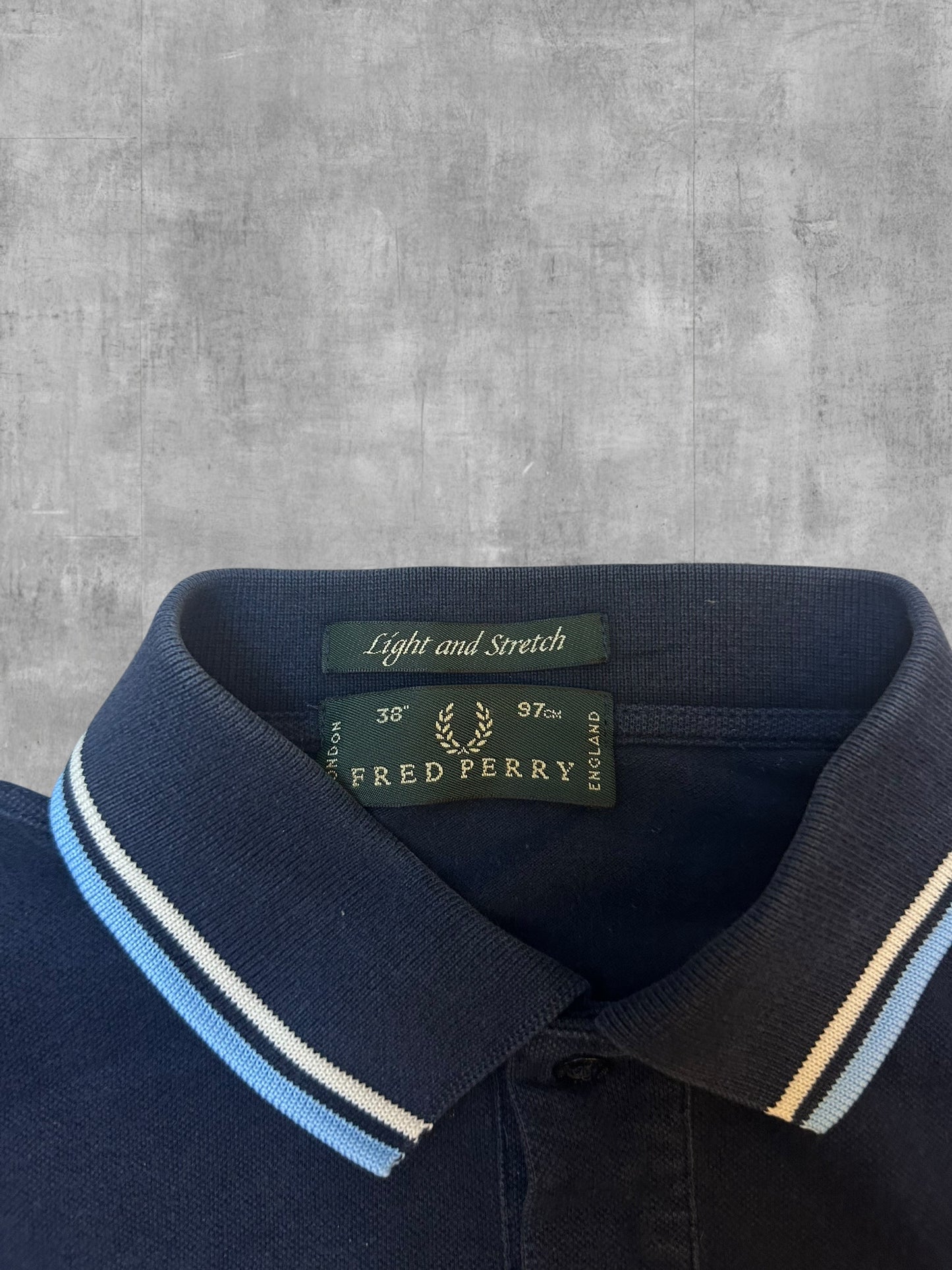 Fred Perry Polo Shirt Navy Blau Weiß S