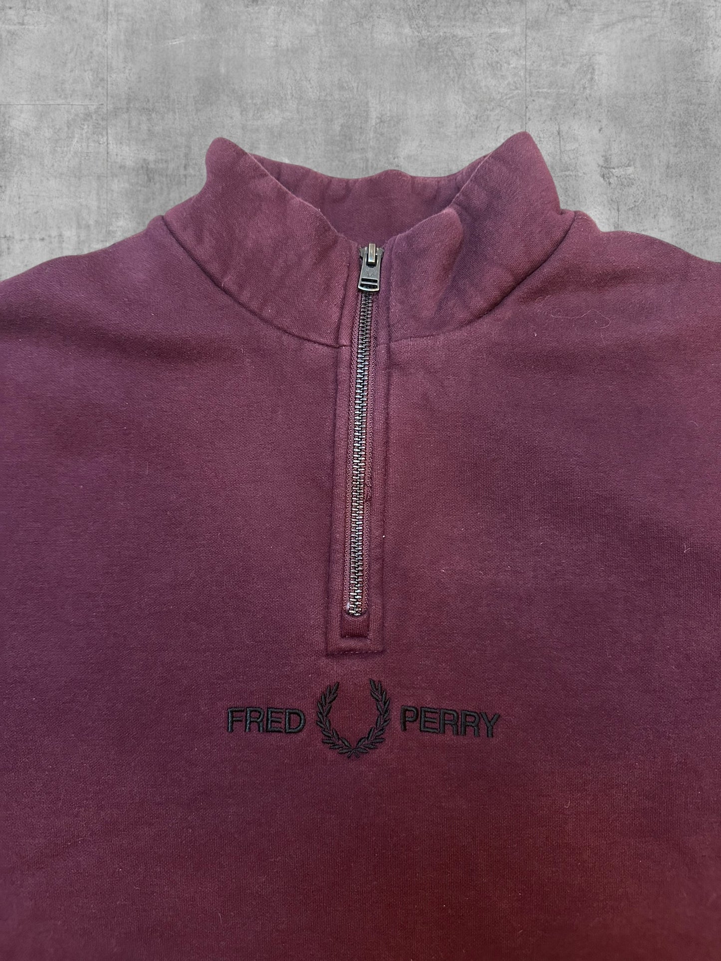 Fred Perry Half / Quarter zip Pullover Weinrot L