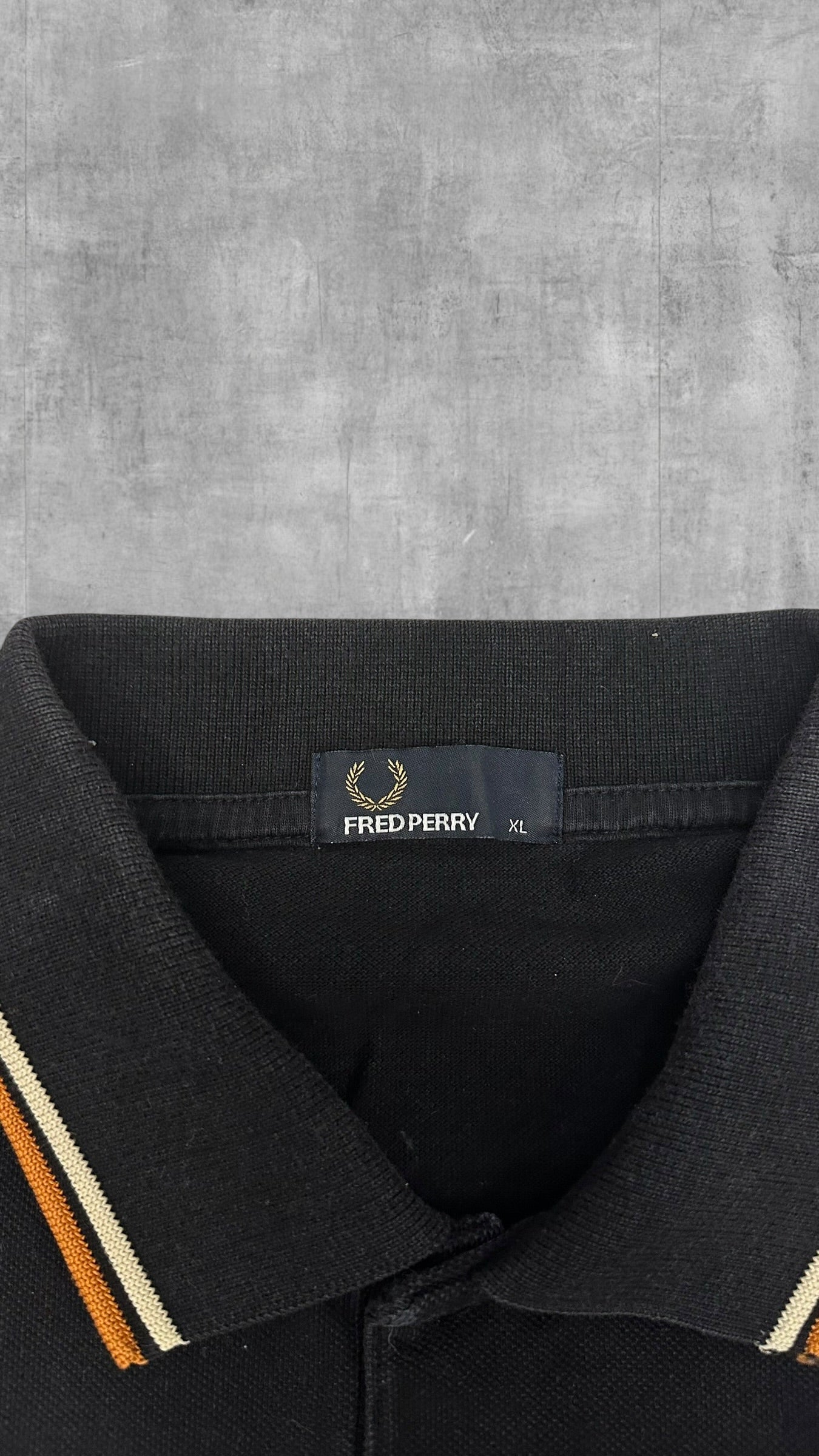 Fred Perry Polo Shirt Schwarz Orange XL