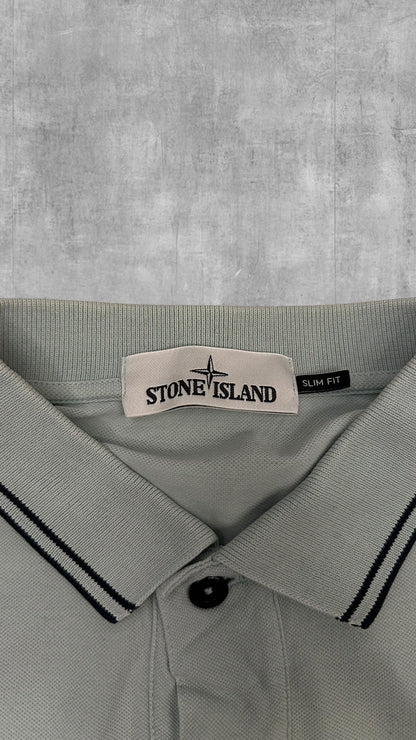 Stone Island Polo Shirt Türkis Schwarz M Slim Fit