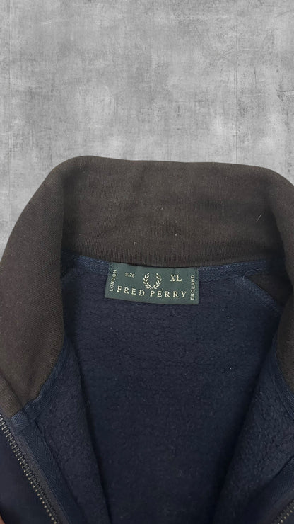 Fred Perry Trainingsjacke Navy Blau Schwarz Baumwolle XL
