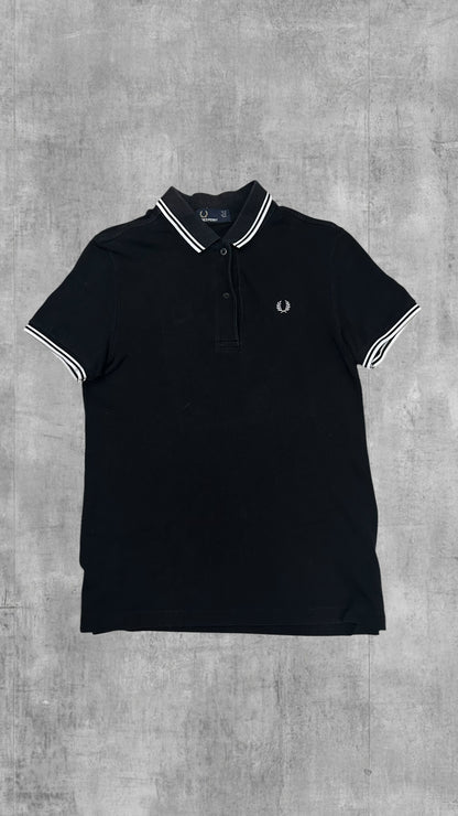 Fred Perry Damen Polo Shirt Schwarz Weiß S