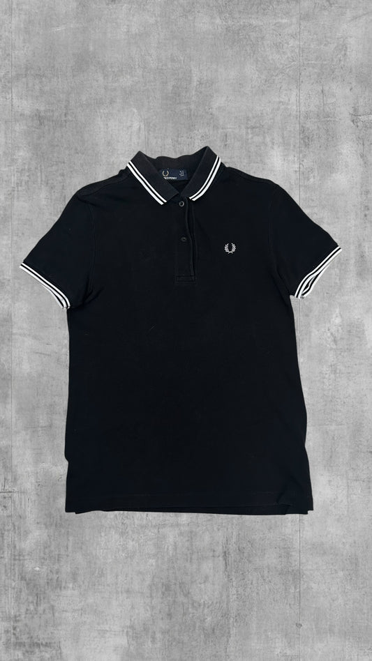 Fred Perry Damen Polo Shirt Schwarz Weiß S