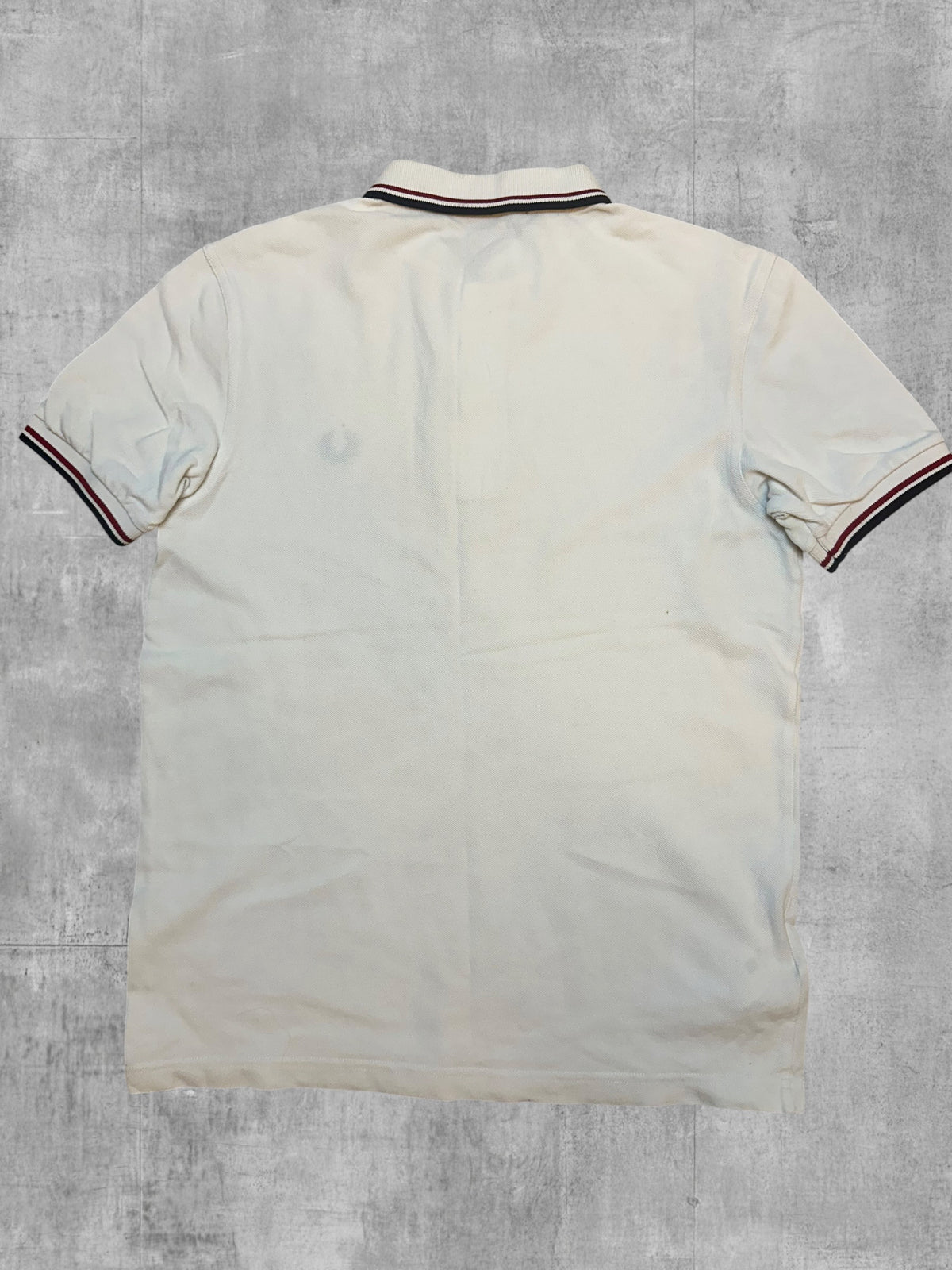 Fred Perry Polo Shirt Weiß Schwarz Rot S