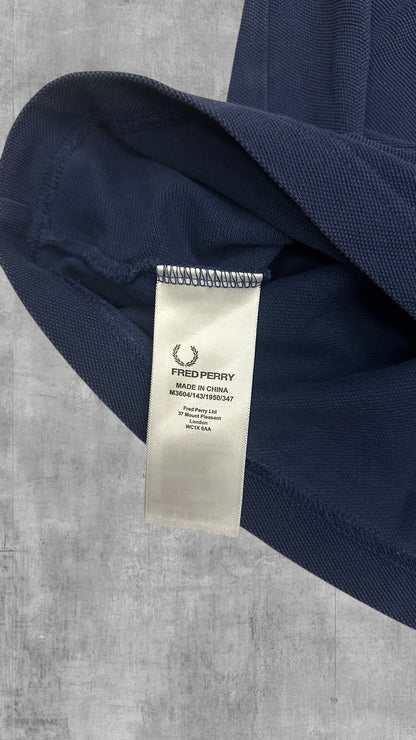 Fred Perry Zip Polo Shirt Navy Blau S