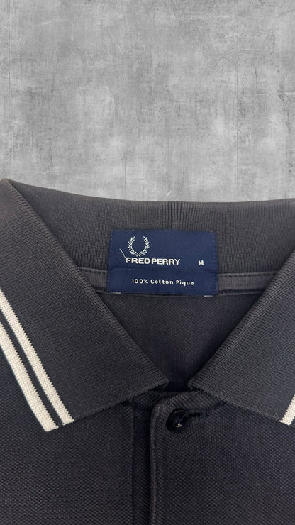 Fred Perry Polo Shirt Dunkelgrau Weiß M