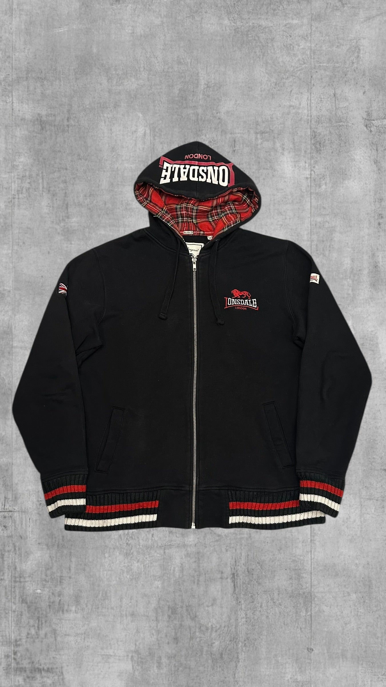 Lonsdale London Trainingsjacke Baumwolle Schwarz Rot M