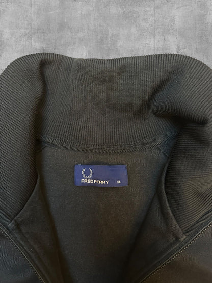 Fred Perry Vintage Trainingsjacke Taped Schwarz Weiß XL