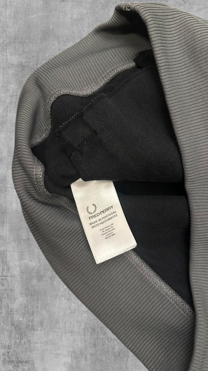 Fred Perry Vintage Trainingsjacke Taped Zip Jacke Schwarz Blau Grau S