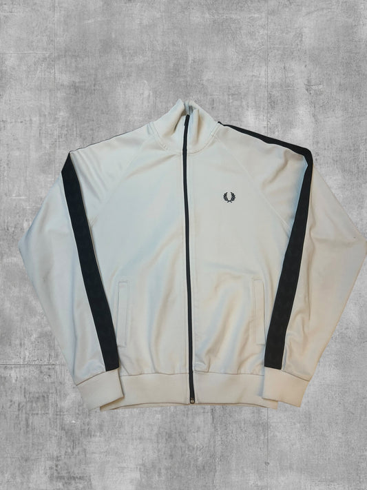 Fred Perry Trainingsjacke Taped Weiß Schwarz S