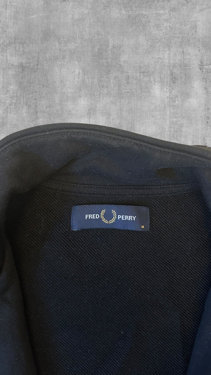 Fred Perry Zip Rollkragenpullover Trainingsjacke Schwarz M