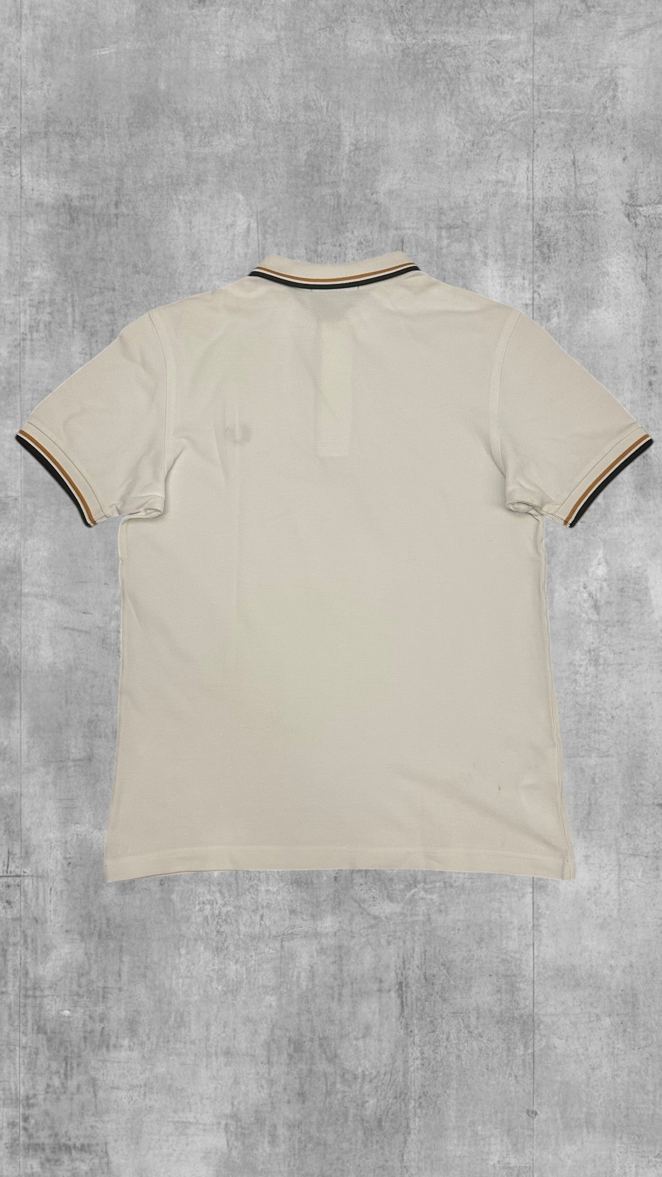 Fred Perry Polo Shirt Weiß Schwarz Gold S