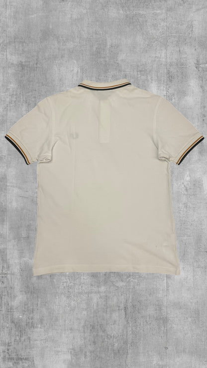 Fred Perry Polo Shirt Weiß Schwarz Gold S