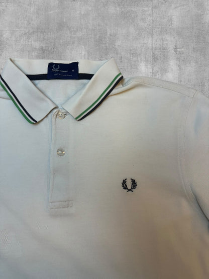 Fred Perry Polo Shirt Weiß Schwarz Grün M